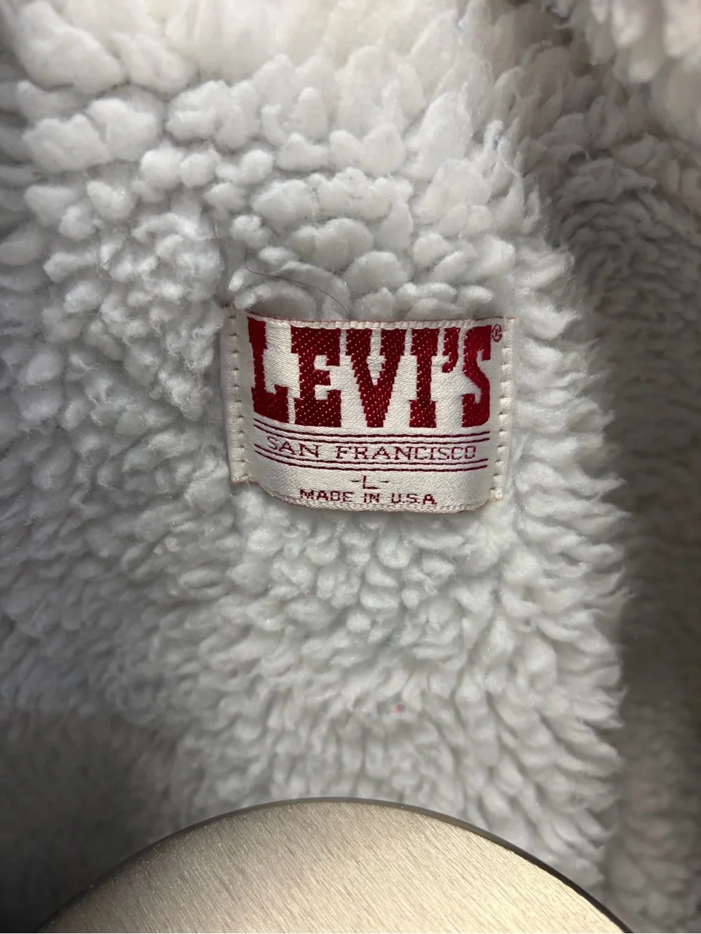 Vintage 80s 90s Levi’s Sherpa Fleece Lined Denim Blue Acid Wash Trucker Jacket